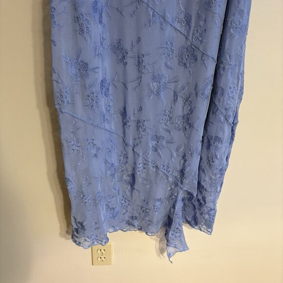 Arula Women 2X Blue Floral Lace Y2K 90s Slinky Allison Maxi Slip Dress NWOT - Picture 4 of 11